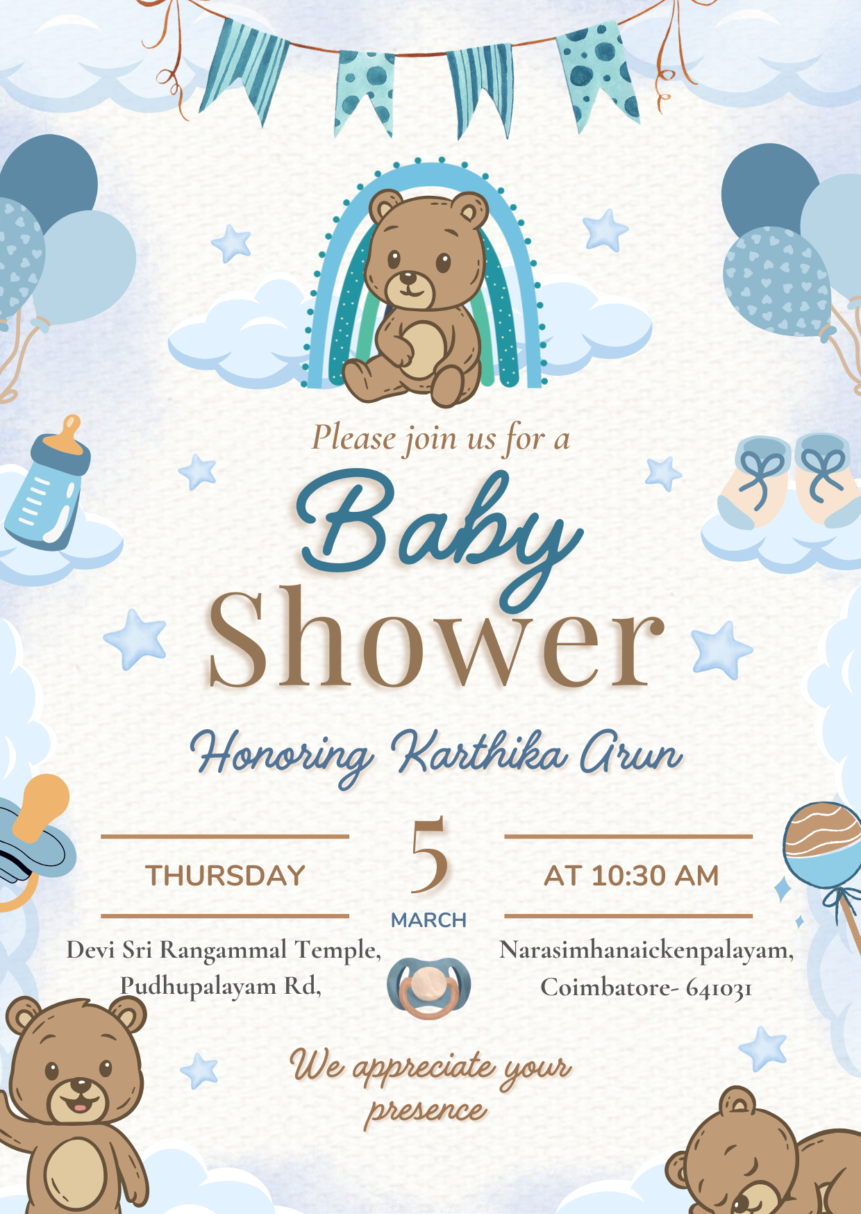 Beautiful Baby Shower Invitation